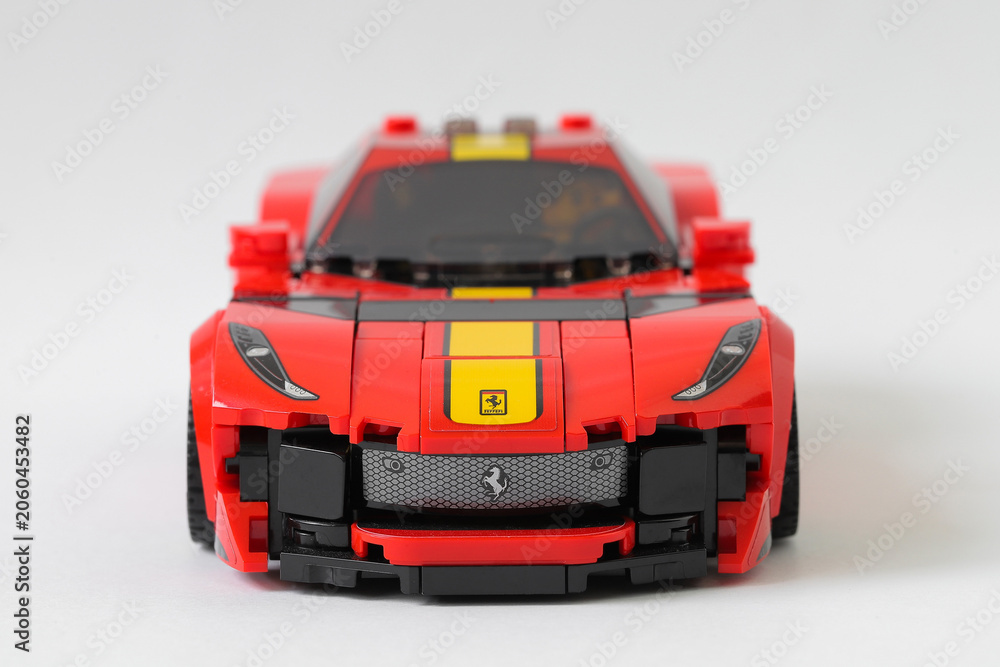 Naklejka premium Lego car Ferrari 812 Competizione front view
