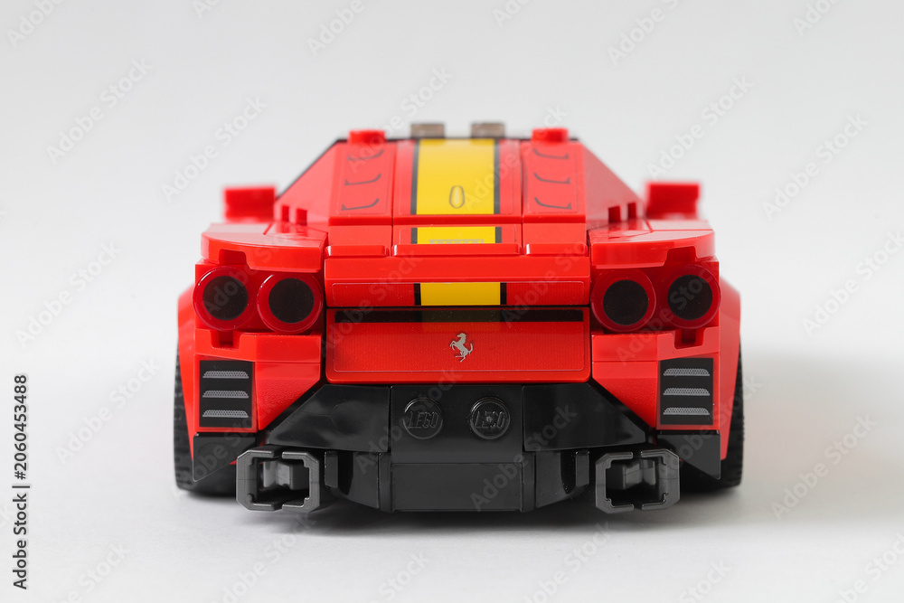 Naklejka premium Lego car Ferrari 812 Competizione rear view