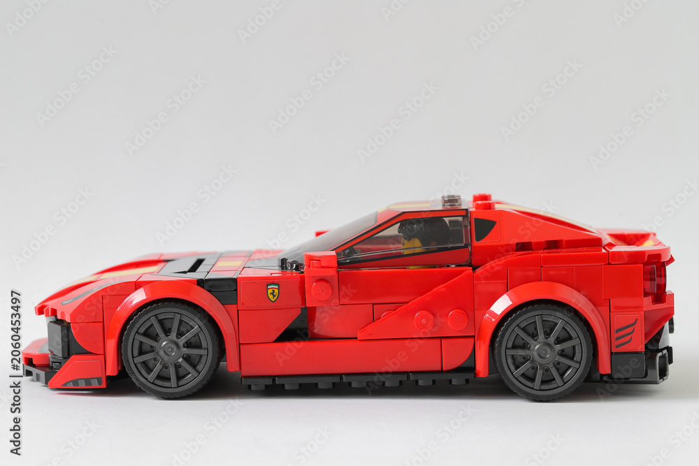 Naklejka premium Lego car Ferrari 812 Competizione side view