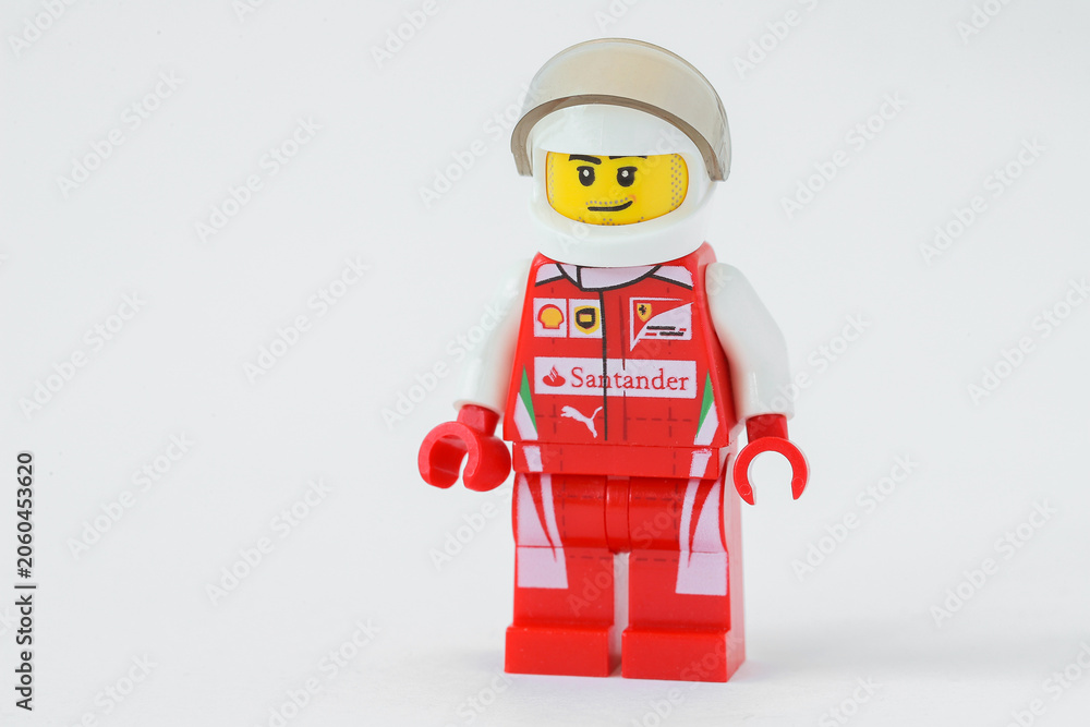 Naklejka premium Lego Ferrari driver minifigure with helmet