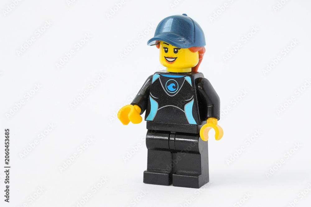 Naklejka premium Lego woman diver minifigure
