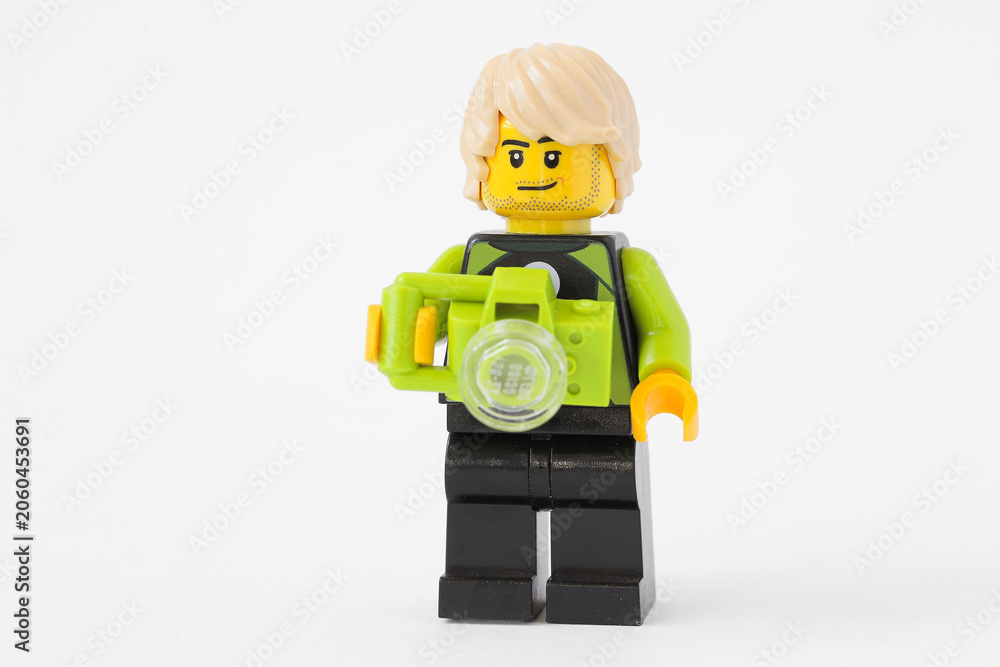 Naklejka premium Lego diver photographer minifigure