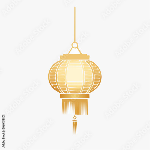 Golden Chinese Lantern with Tassel
