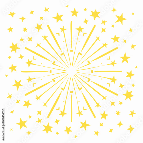 Yellow Starburst and Stars Illustration