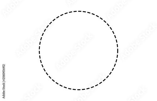 Black dashed circle outline shape symbol Vector