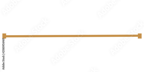 Minimalist brown horizontal line divider with square ends Vector