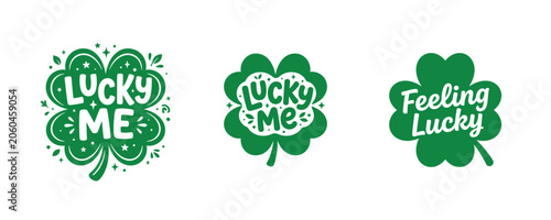 Fotografie St patrick's day lucky shamrock logos