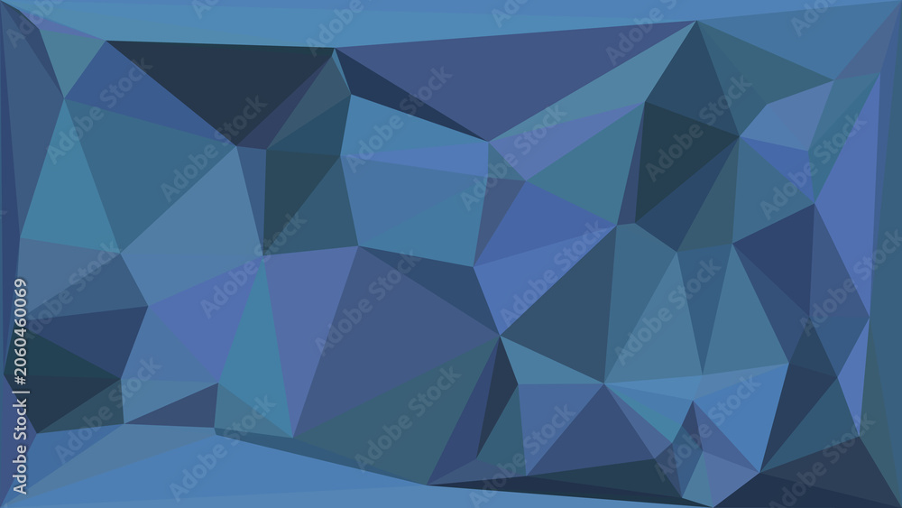 Obraz premium Cool blue and deep indigo low-poly abstract background with dynamic geometric shapes, creating a modern and serene digital texture, ideal for technology themes.