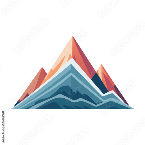 Abstract blue and red wave vector design