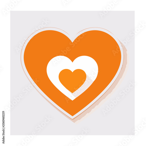 Flat design orange heart symbol