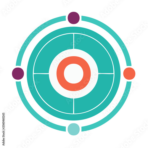 Flat design target icon with concentric circles