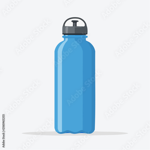 Blue Water Bottle with Grey Cap
