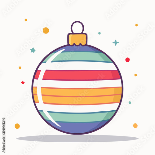 Colorful Striped Christmas Ornament