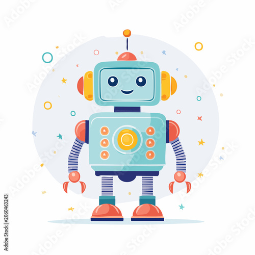 Cute cartoon robot illustration