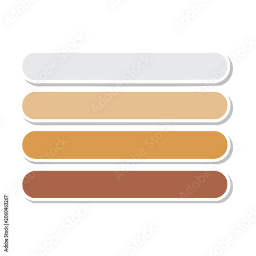 Flat design color swatches in gradient shades