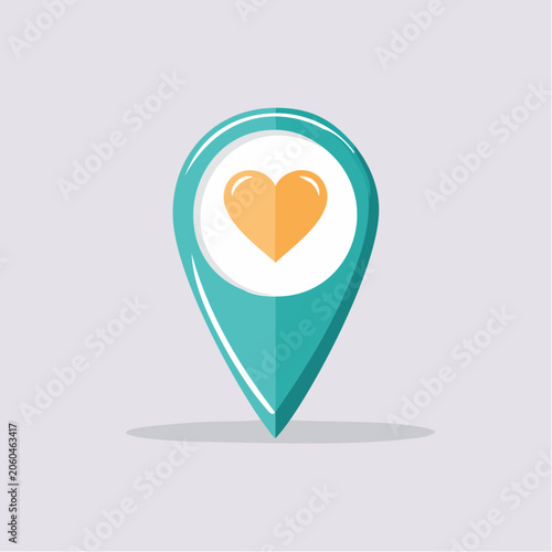 Location Pin with Heart Icon