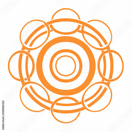 Orange Circular Geometric Pattern