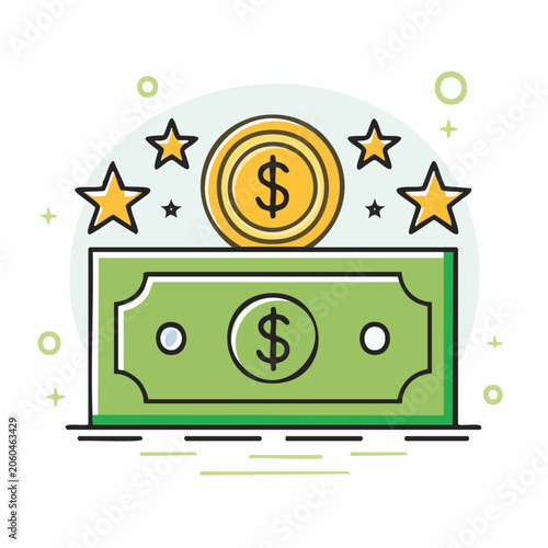 Money and Stars Icon
