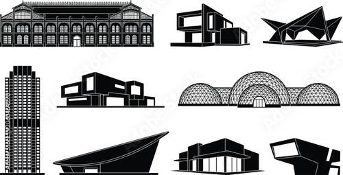Photos Modern and historical architectural structures collection featuring minimalist v