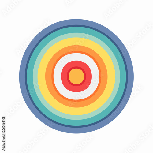Concentric Circles with Rainbow Colors