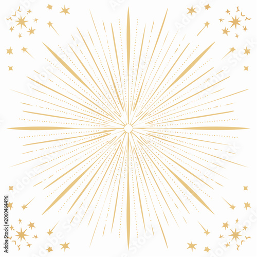Golden Starburst and Stars Graphic