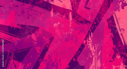 Abstract bright pink and purple geometric digital background isolated on transparent background