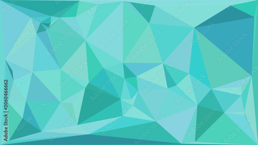 Fototapeta premium Abstract geometric background with teal and blue low poly triangular mosaic patterns