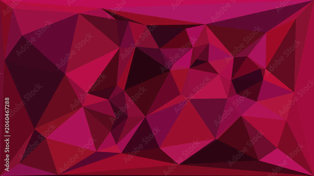 Obraz premium Deep magenta purple geometric low poly background with dark abstract triangular pattern design