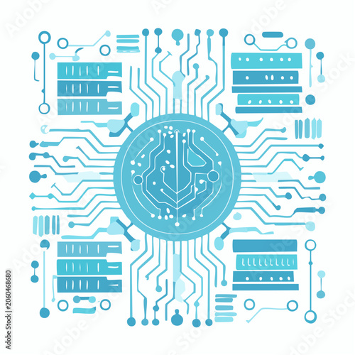 Abstract Circuit Board and Microchip Design