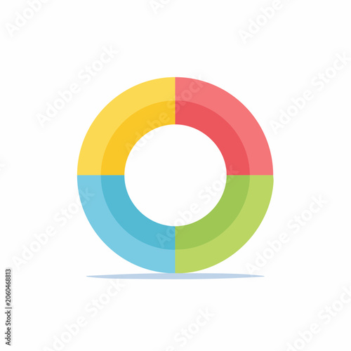 Colorful Donut Chart with Four Segments