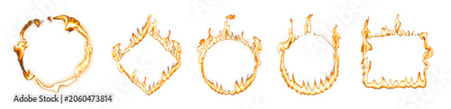 Fotografija PNG Fiery frames ignite creativity on transparent background