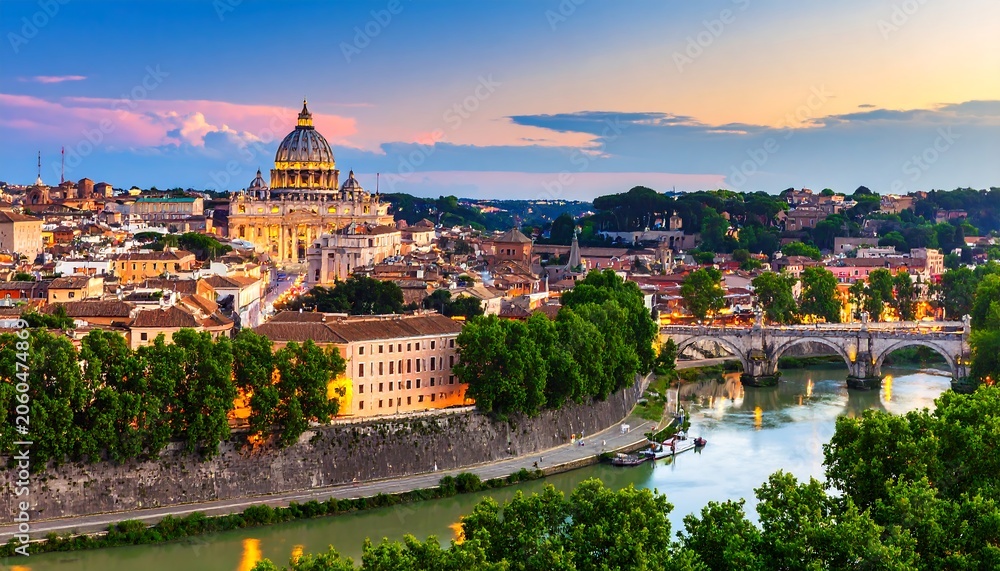Obraz premium Rome cityscape at sunset