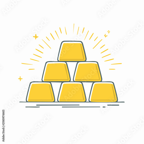 Stack of Gold Bars Illustration