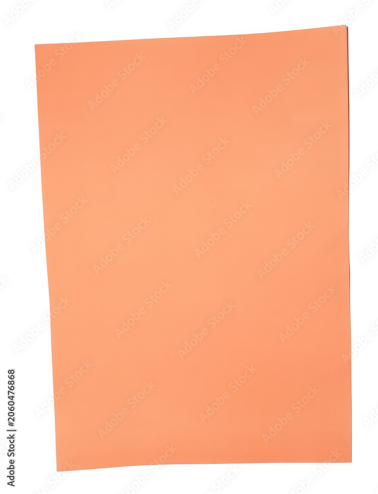 Fototapeta premium Blank orange paper sheet isolated on a clean white background png