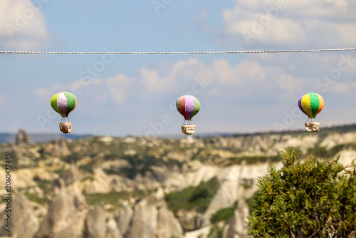 фотографія Colorful Hot Air Balloons Against Cappadocia Landscape