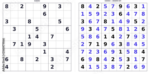 Fotografía Summer children sudoku worksheet