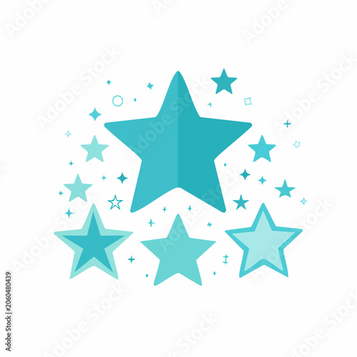 Turquoise Stars and Sparkles Graphic