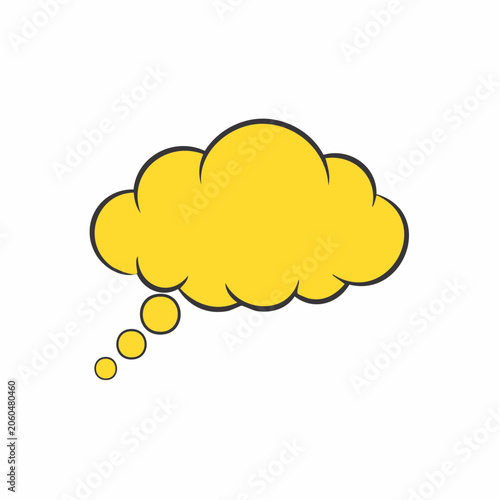Yellow Thought Bubble Icon