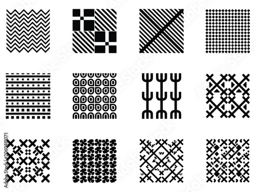 Foto Thread textile icon featuring jacquard weave structure, lace texture patterns, f
