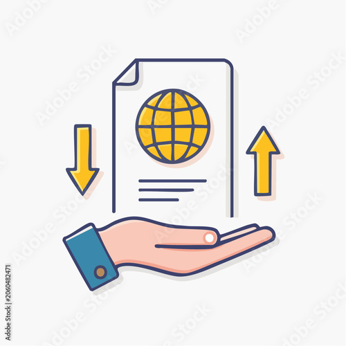 Global Document Transfer and Management Icon