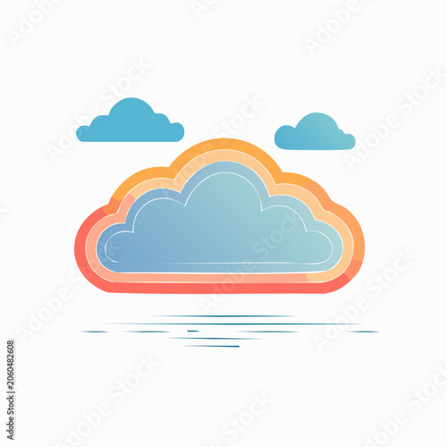 Stylized Cloud Illustration with Gradient Colors