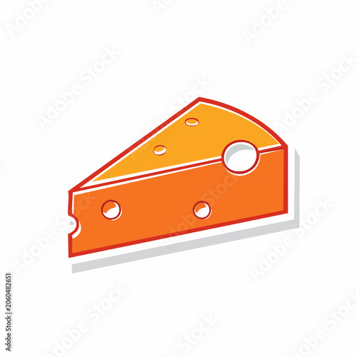 Stylized Wedge of Cheese with Holes
