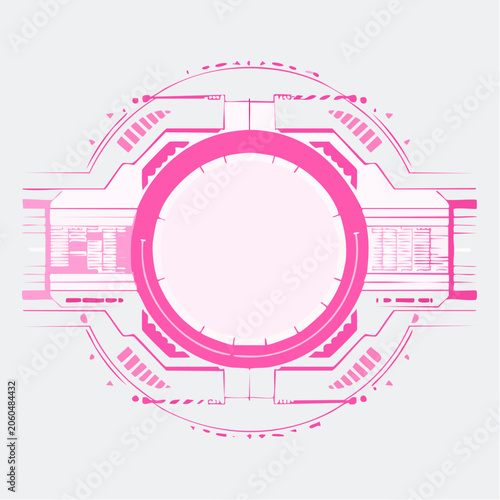 Pink Futuristic HUD Interface Element