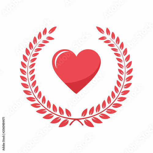 Red Heart with Laurel Wreath