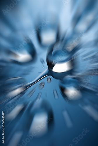 water drops on blue background