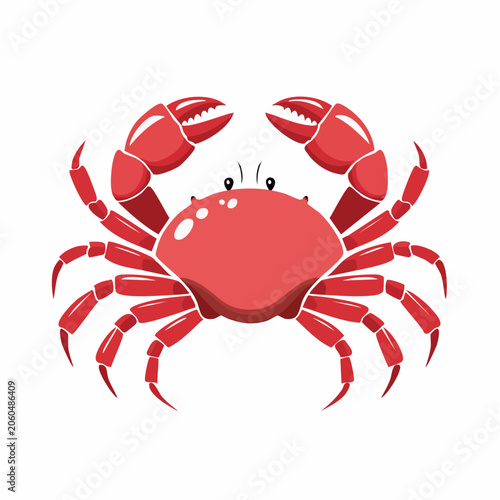 Cartoon Red Crab Illustration