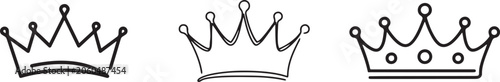 Konstfotografi Crown one line vector illustartion Single line draw design vector graphic illust