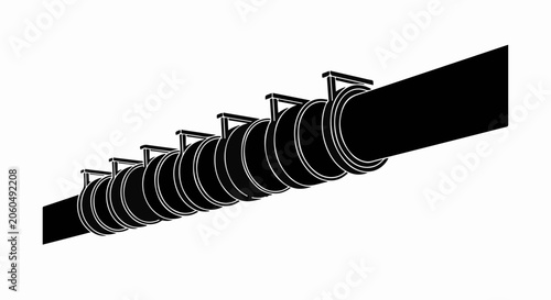 Industrial pipe with multiple clamps attached along its length