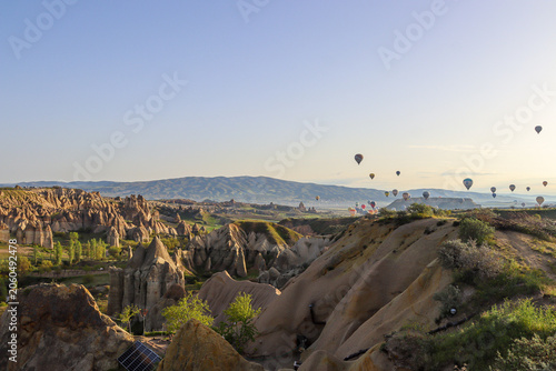 Stunning Hot Air Balloons Over Cappadocia Landscape