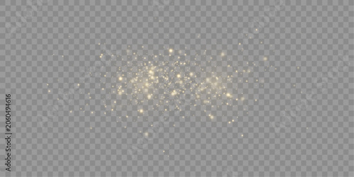Billede på lærred Gold Sparkle Overlay PNG With Floating Glitter Dust And Brilliant Light Particle